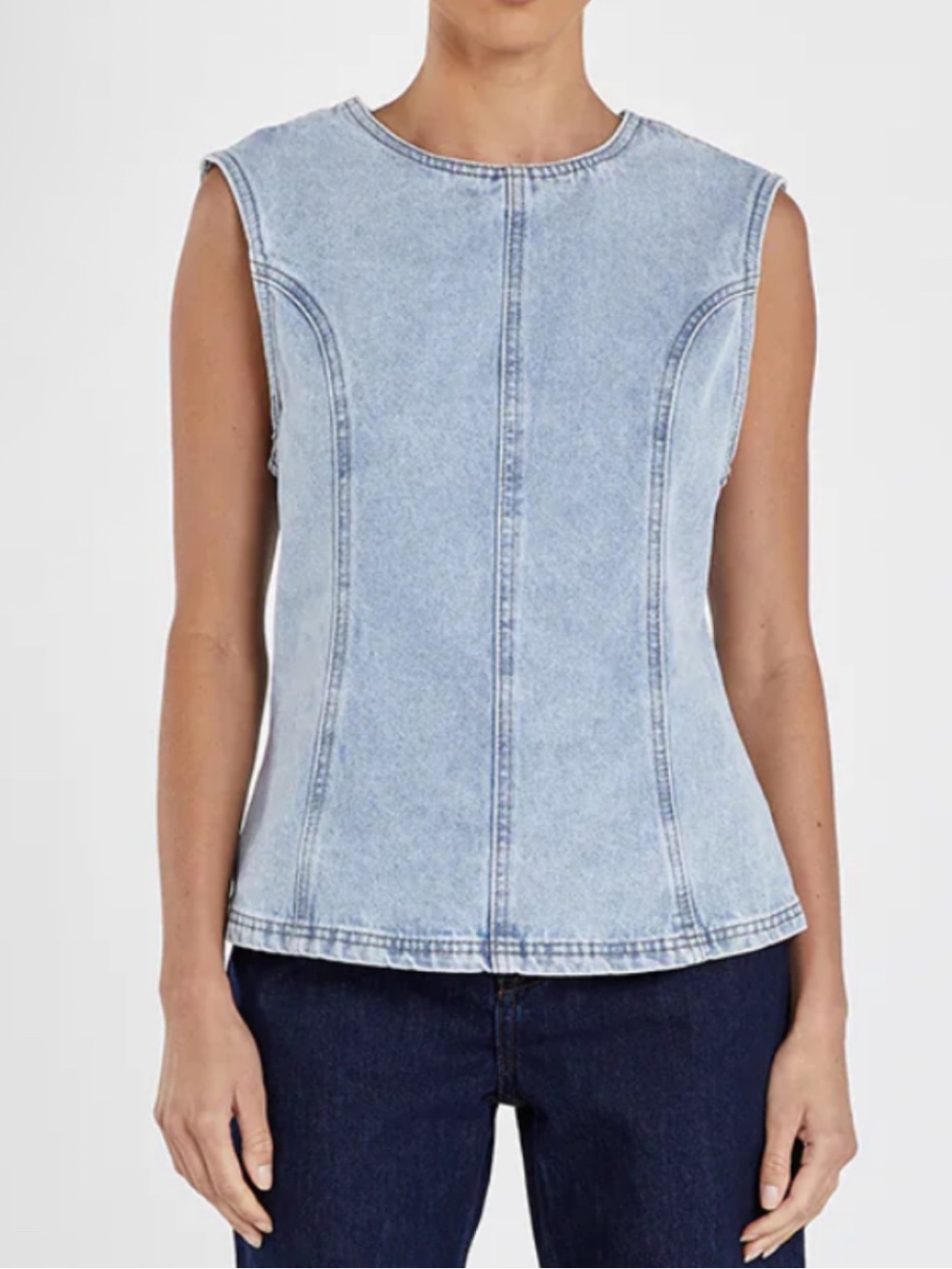 DISSH Light Wash Denim Sleeveless Tank